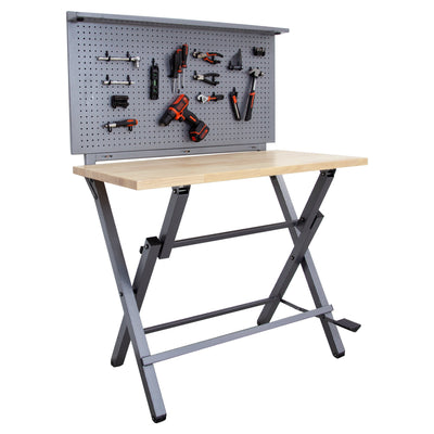 Origami x Mighti Collaboration - Folding Workbench with Pegboard