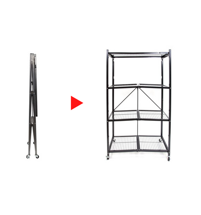 Origami R5 Series: Preassembled Large 4-Shelf Foldable Storage Rack