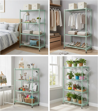 The Origami R5: Preassembled 4-Shelf Foldable Storage Rack - Up To 1000 Pound Weight Capacity