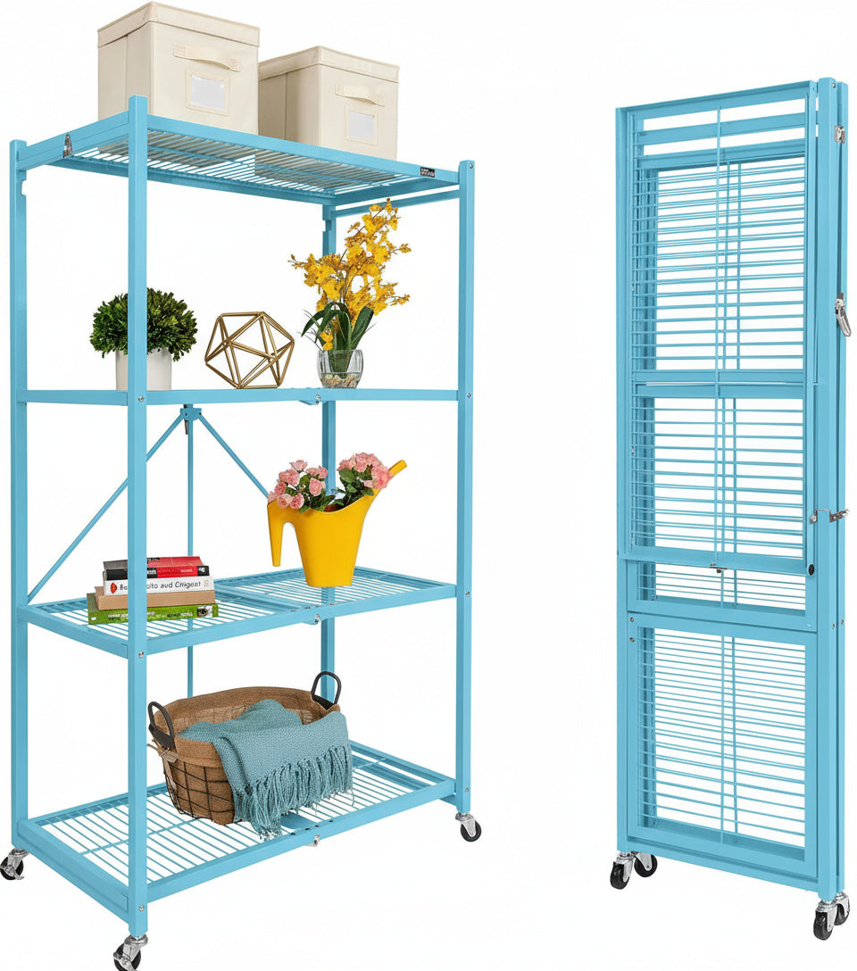 Origami R5 Series: Preassembled Large 4-Shelf Foldable Storage Rack