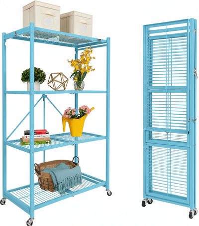 Origami R5 Series: Preassembled Large 4-Shelf Foldable Storage Rack