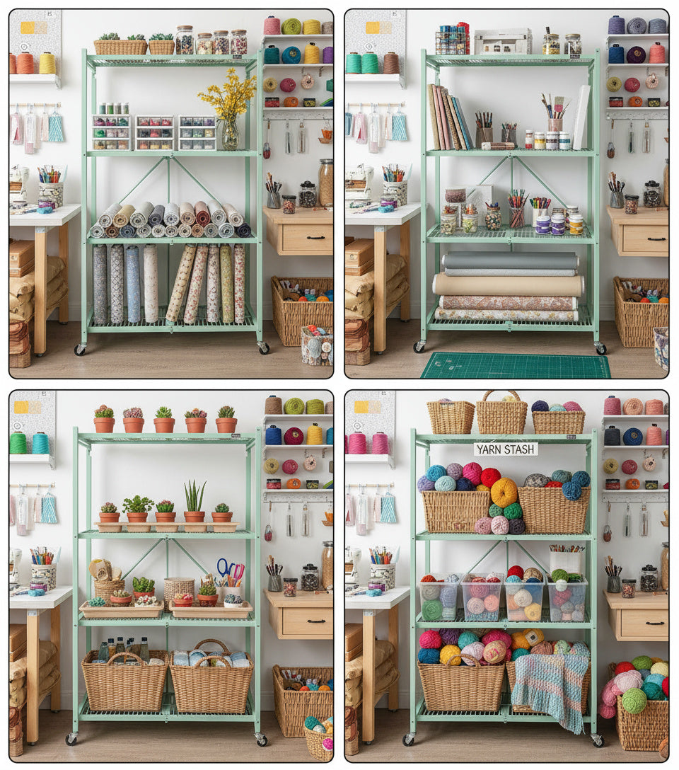 Origami R5 Series: Foldout 4-Shelf Large Storage Rack. Folding