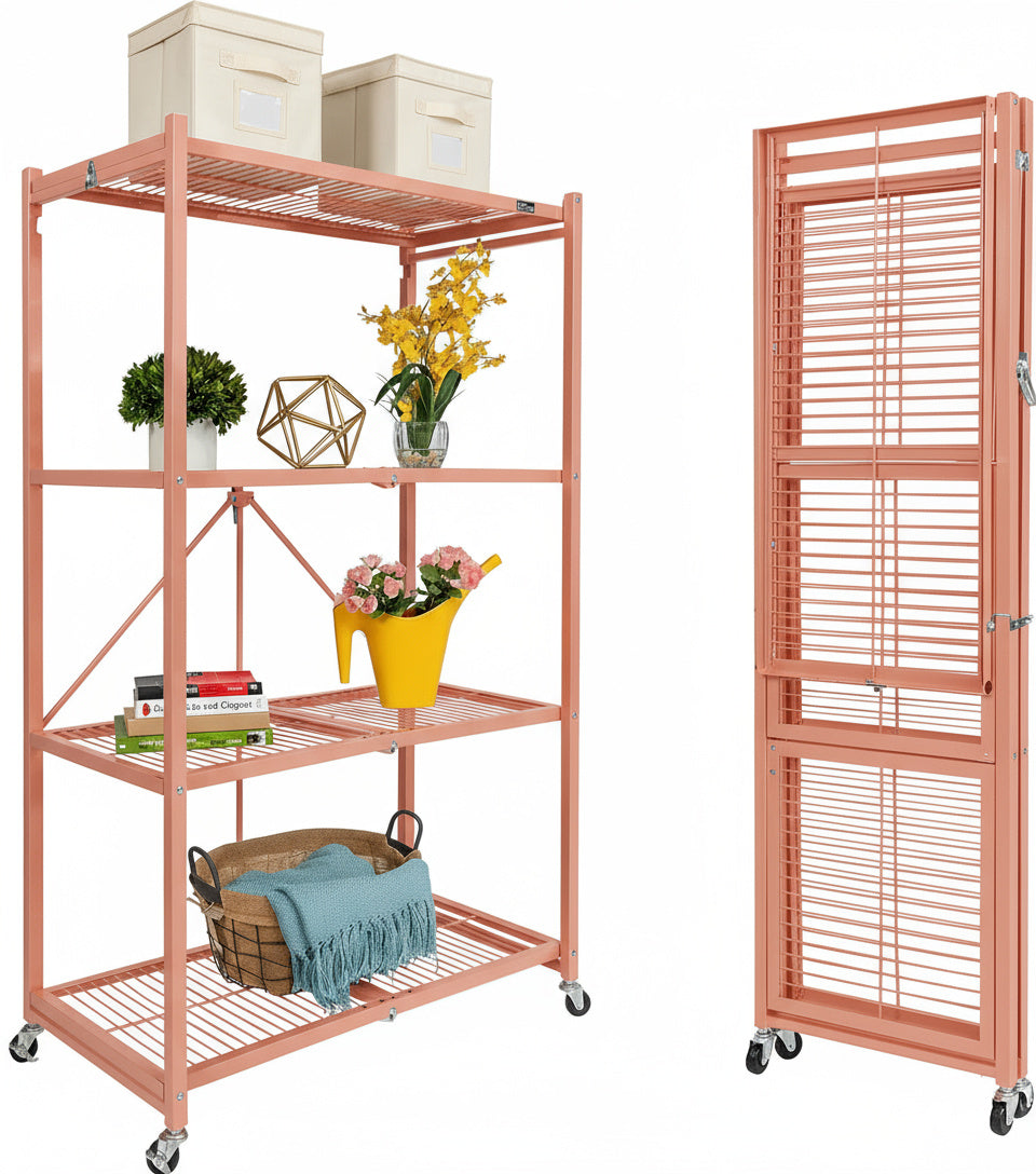 Origami R5 Series: Preassembled Large 4-Shelf Foldable Storage Rack