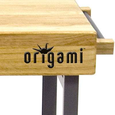 Origami Foldout 3-Shelf Kitchen Serving Island Cart With Wheels