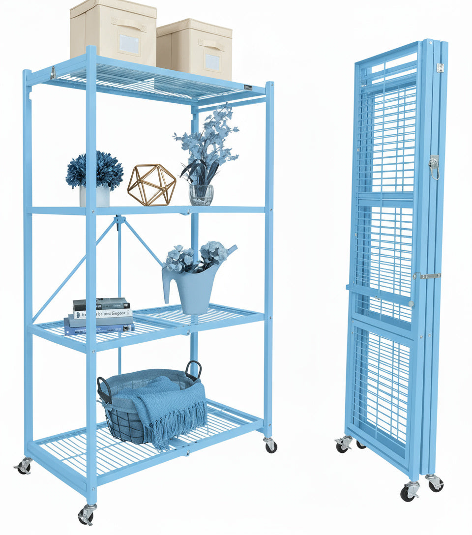 Origami R5 Series: Preassembled Large 4-Shelf Foldable Storage Rack