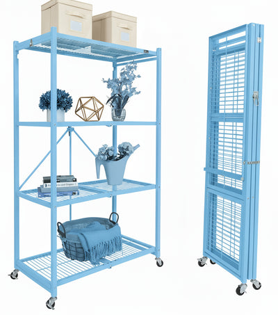 Origami R5 Series: Preassembled Large 4-Shelf Foldable Storage Rack