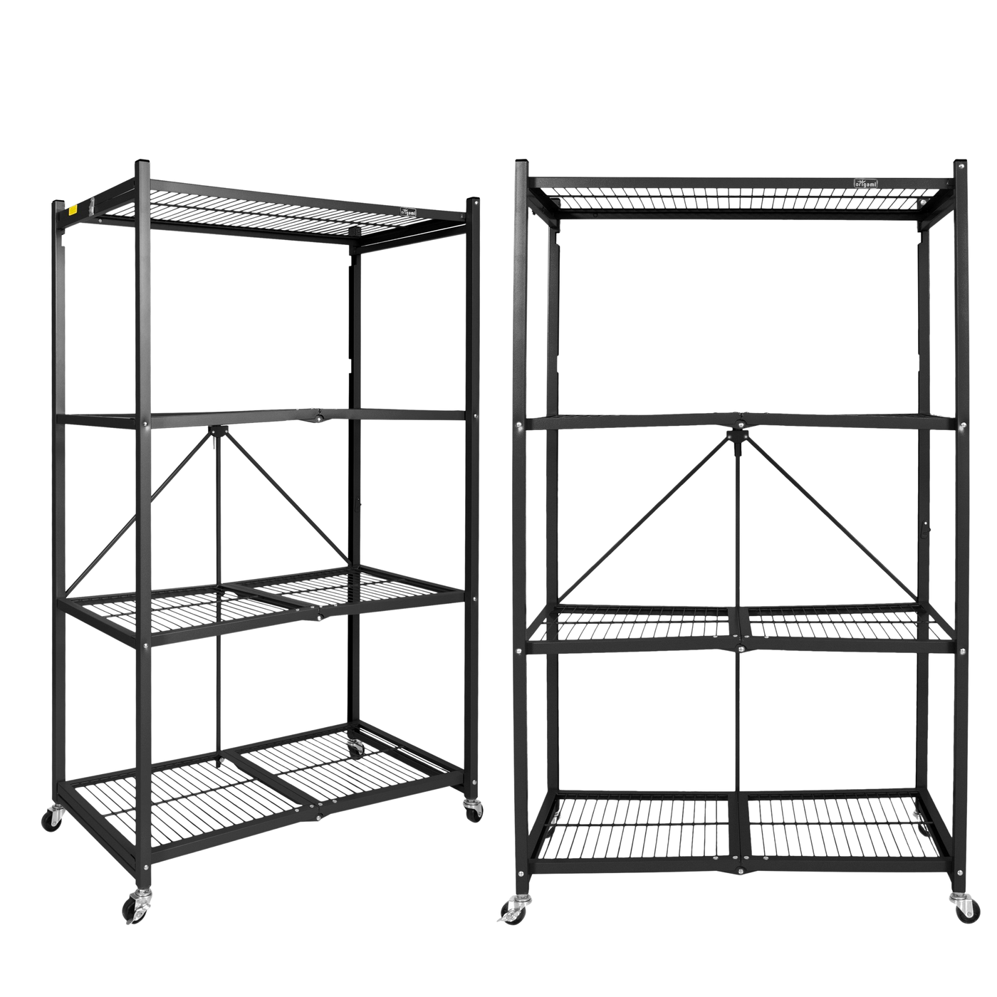 The Origami R5 - Heavy Duty Preassembled 4-Shelf Foldable Storage Rack - (2-Pack)