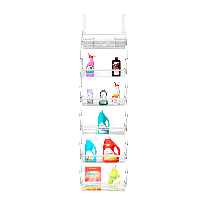 Over The Door 6 Tier White Hanging Organization Rack by Supermoon