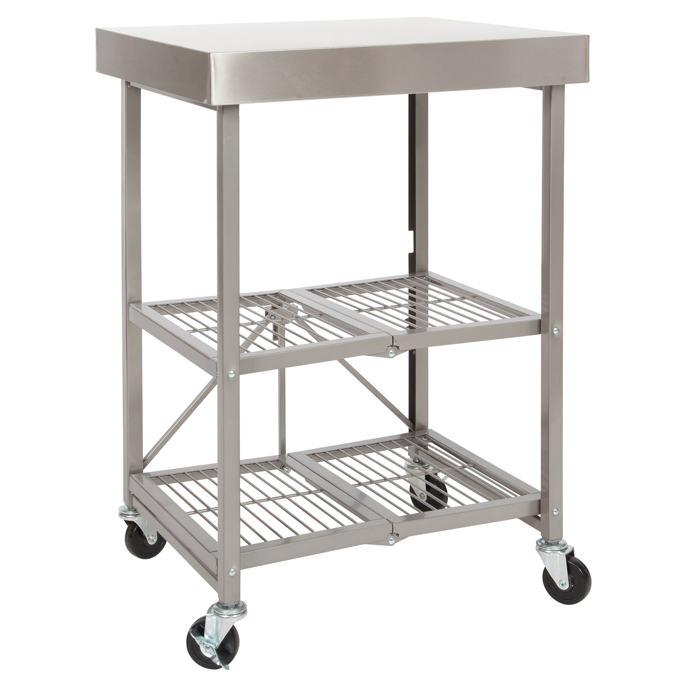 Stainless Steel Kitchen Island Cart with Wheels (OB)