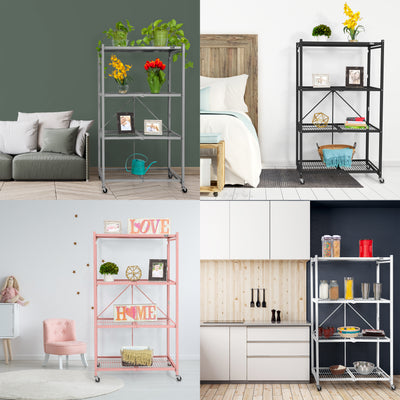 Origami R5 Series: Preassembled Large 4-Shelf Foldable Storage Rack