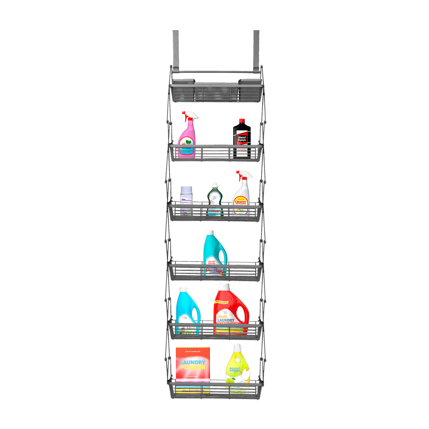 Over The Door 6 Tier White Hanging Organization Rack by Supermoon