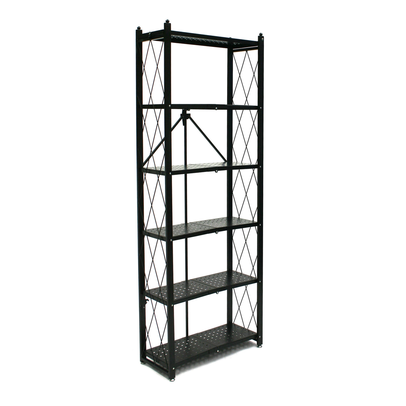 6 Inch High Rack Origami RB - Preassembled 6-Shelf Foldable Storage Rack. Tall & Slim ...