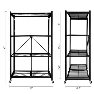 Origami R5 Series: Preassembled Large 4-Shelf Foldable Storage Rack