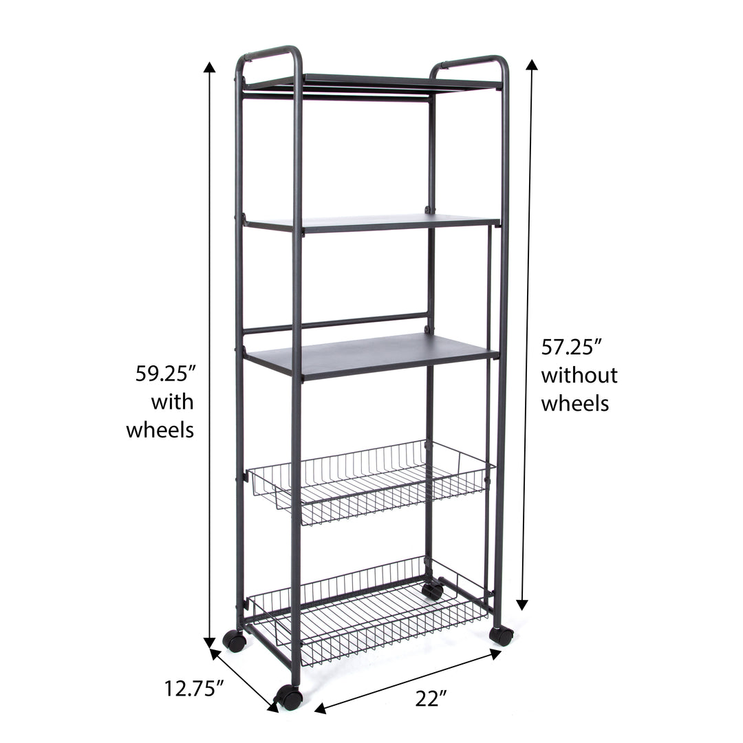Origami BSK - Preassembled 5-Shelf Foldable Storage Rack - Shelf
