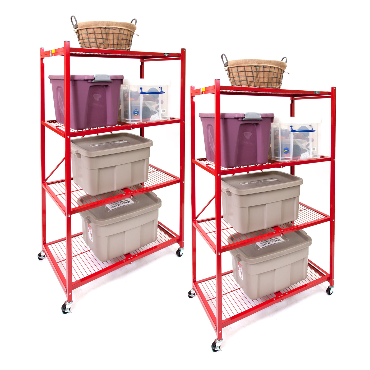 R5 Series: 4-Shelf Large Storage Rack-2 pack – Origami Rack