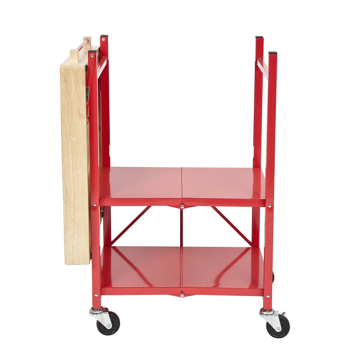 Foldout 3-Tier Kitchen Serving Island Cart With Wheels