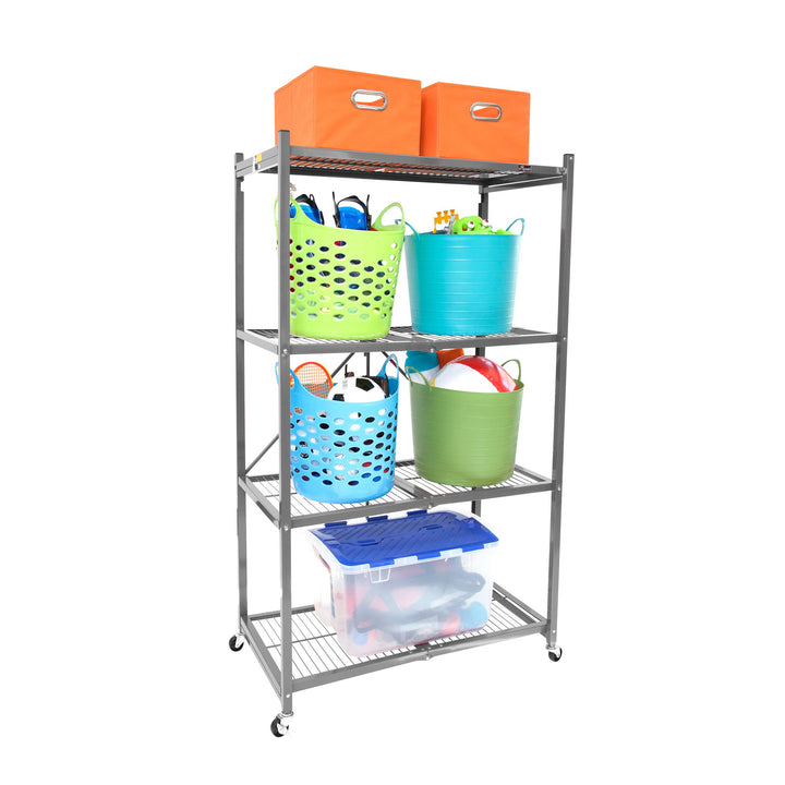 The Origami R5 - Heavy Duty Preassembled 4-Shelf Foldable Storage