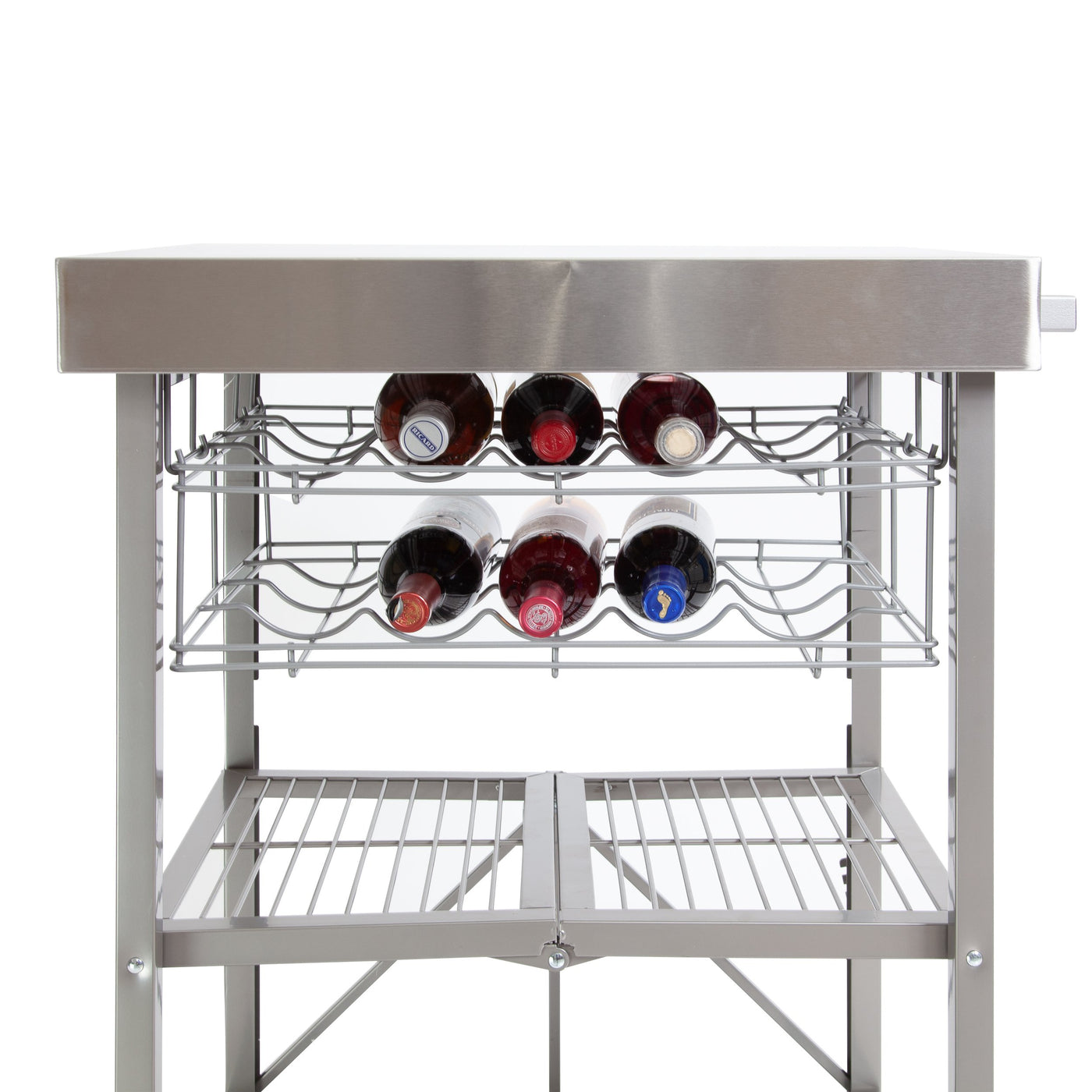 Origami Stainless Steel Kitchen Island Cart with Wheels [OB]