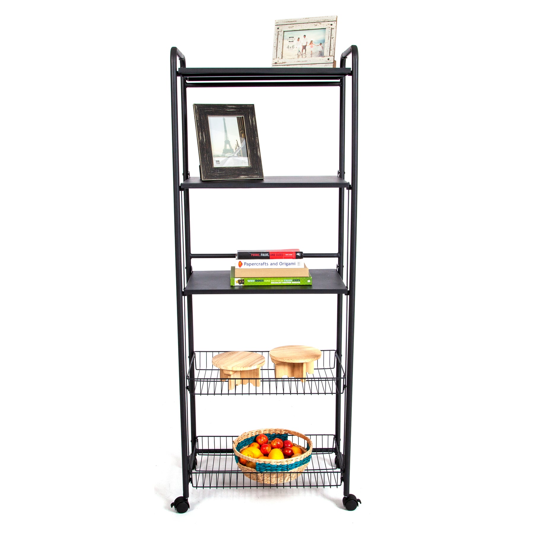 Organize Racks 5s Origami BSK - Preassembled 5-Shelf Foldable Storage Rack - Shelf & Bas ...