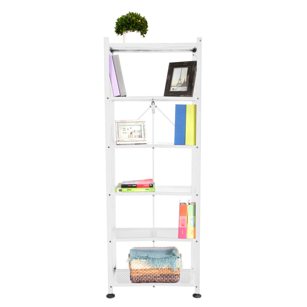 Origami RB - Preassembled 6-Shelf Foldable Storage Rack. Tall