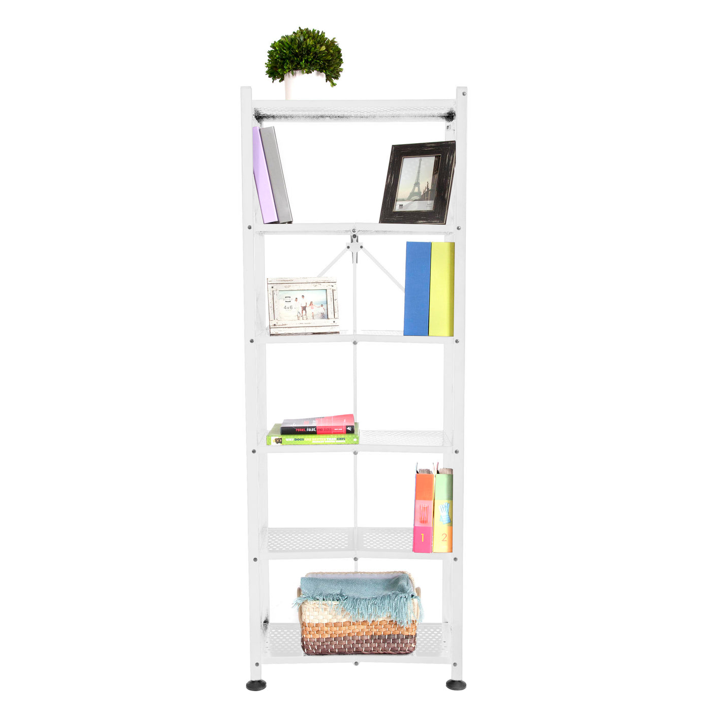 Origami RB Series: Foldout 6-Shelf Modern Perforated Bookcase