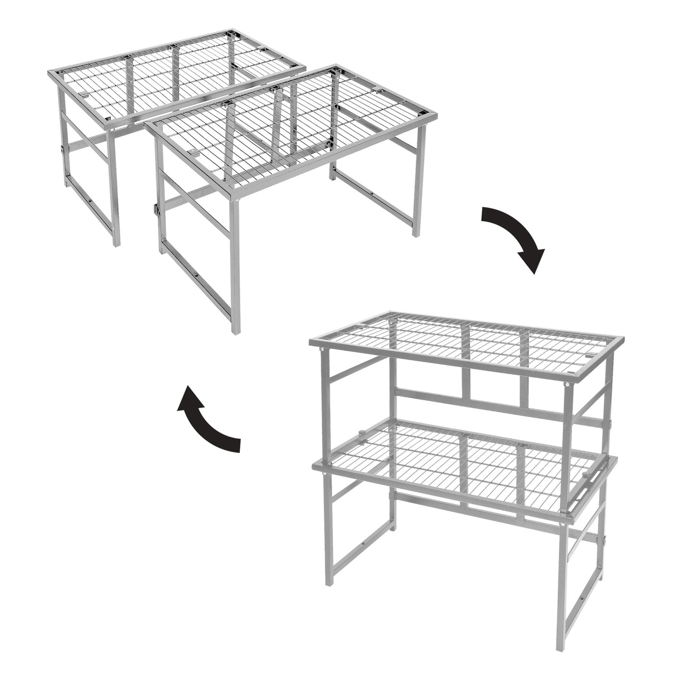 Origami R1 Series: Stackable & Foldable Storage Rack - (2-Pack ...