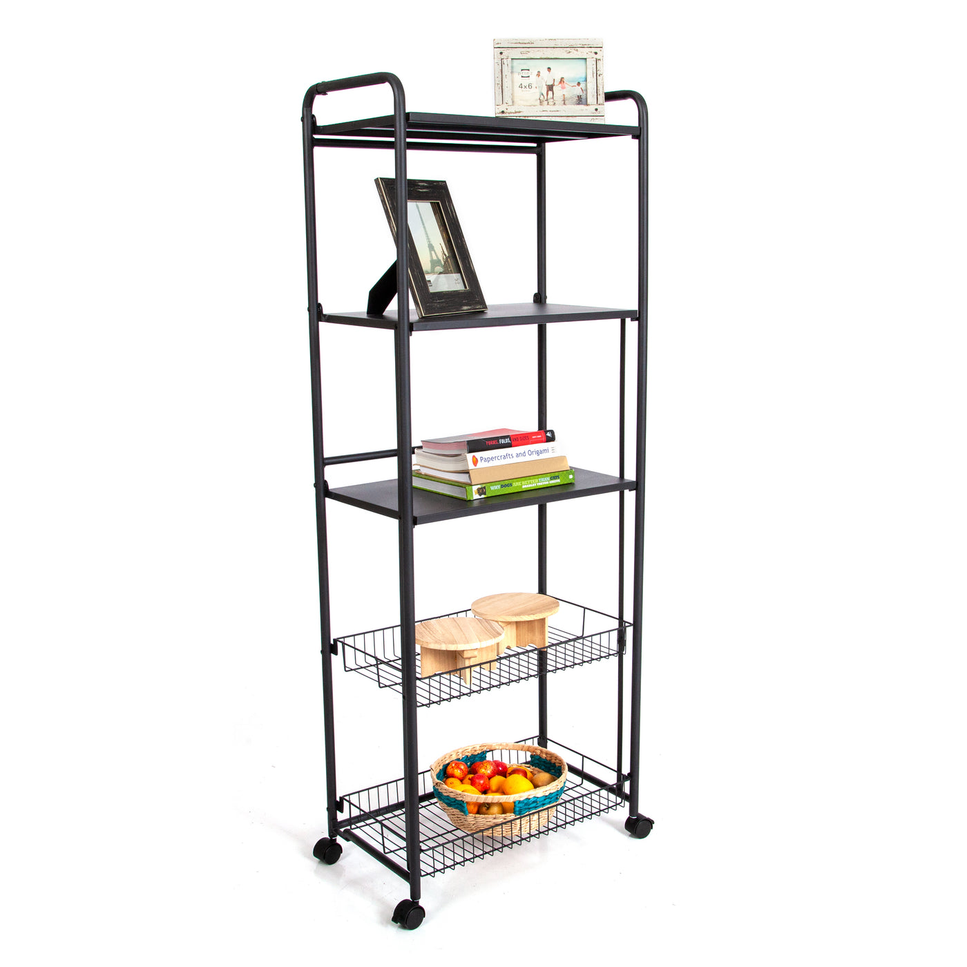 5-Tier Multi-Purpose Storage Rack with Baskets – Origami Rack